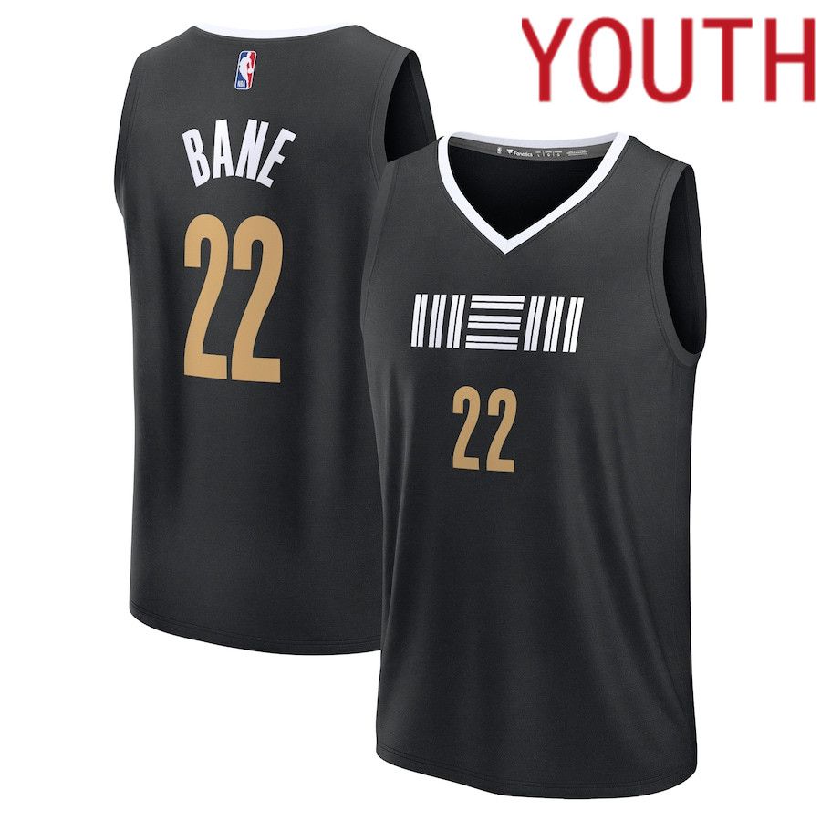 Youth Memphis Grizzlies #22 Desmond Bane Fanatics Branded Black City Edition 2023-24 Fast Break NBA Jersey